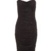 Black Sequin Mesh Ruched Midi Dress 1 Black Sequin Mesh Ruched Midi Dress -Princess Style Shop 00100036665 ZM