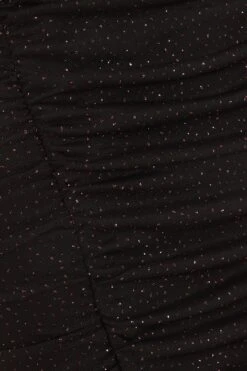 Black Sequin Mesh Ruched Midi Dress -Princess Style Shop 00100036665 ZS