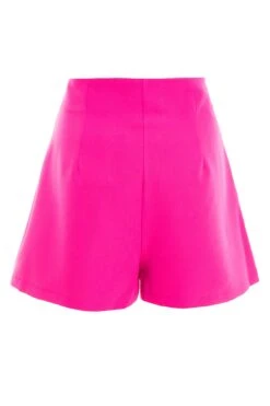 Pink Button Tailored Shorts -Princess Style Shop 00100036667 ZB