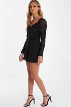 Black Glitter Mesh Playsuit 11 Black Glitter Mesh Playsuit -Princess Style Shop 00100036672 XS