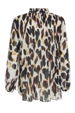 Stone Animal Print Chiffon Blouse -Princess Style Shop 00100036681 ZB