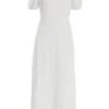White Chiffon Floral Embroidered Midi Dress -Princess Style Shop 00100036690 ZM