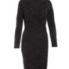Black Glitter Tuxedo Mini Dress -Princess Style Shop 00100036703 ZM