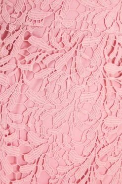 Pink Lace Fishtail Midi Dress -Princess Style Shop 00100036732 ZS