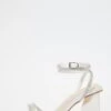 Bridal White Satin Diamante Triangle Heeled Sandals