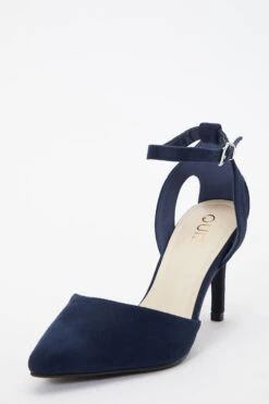 Navy Faux Suede Court Heels -Princess Style Shop 00100036739 XB