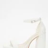 White Faux Leather Platform Heeled Sandals -Princess Style Shop 00100036744 ZM