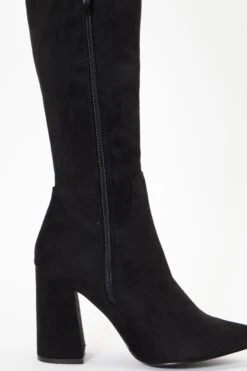 Wide Fit Black Over The Knee Heeled Boots -Princess Style Shop 00100036784 ZB