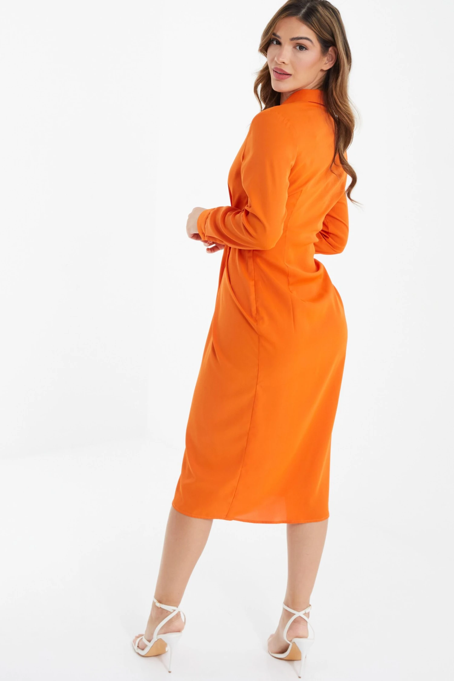Orange Shirt Midi Dress 5 Orange Shirt Midi Dress - Image 3