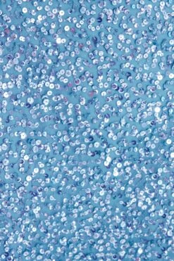 Blue Sequin Halter Neck Fishtail Maxi Dress -Princess Style Shop 00100036823 ZS