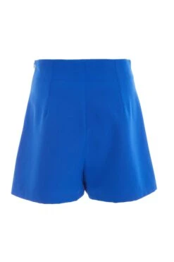 Royal Blue Button Tailored Shorts -Princess Style Shop 00100036858 ZB