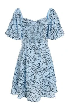 Blue Animal Print Skater Dress -Princess Style Shop 00100036863 ZB