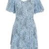 Blue Animal Print Skater Dress -Princess Style Shop 00100036863 ZM