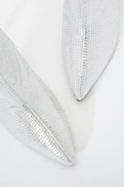 Silver Diamante Ankle Heeled Boots -Princess Style Shop 00100036890 ZB