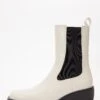 Cream Faux Leather Elasticated Western Boots -Princess Style Shop 00100036893 ZM