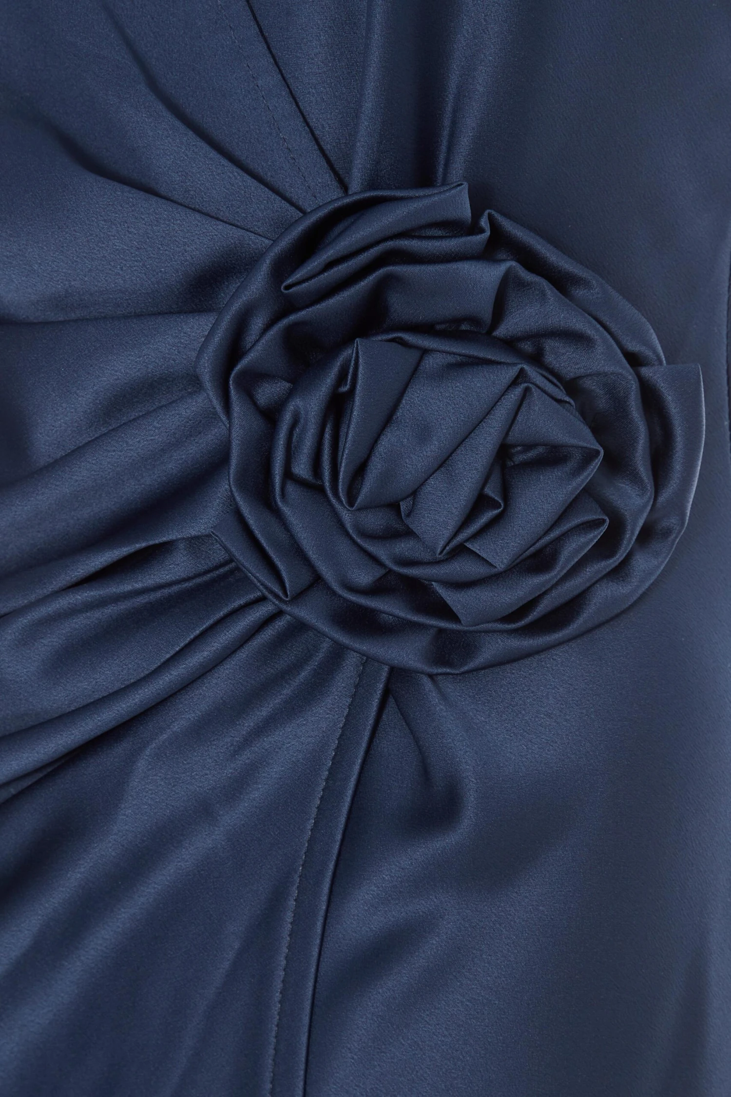 Navy Satin Wrap Floral Midi Dress 8 Navy Satin Wrap Floral Midi Dress - Image 6