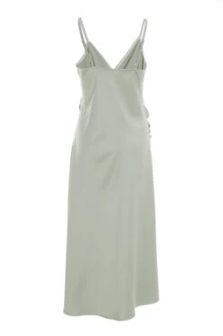 Sage Satin Wrap Floral Midi Dress 12 Sage Satin Wrap Floral Midi Dress -Princess Style Shop 00100036917 ZB