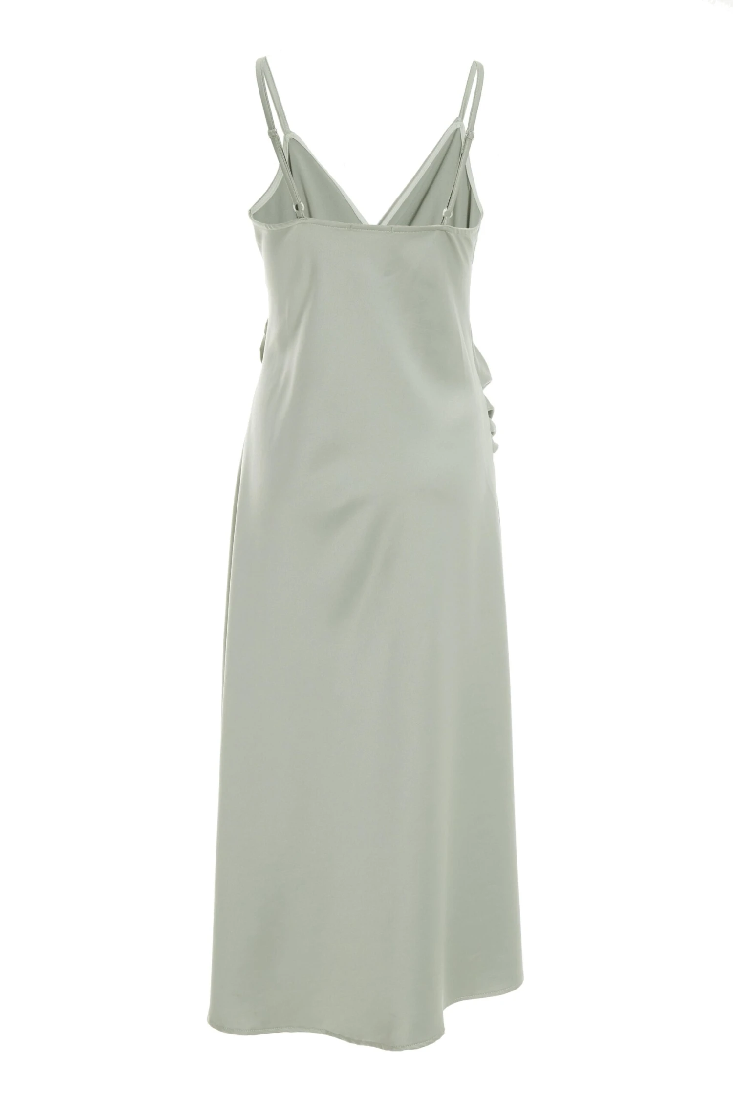 Sage Satin Wrap Floral Midi Dress 7 Sage Satin Wrap Floral Midi Dress - Image 5