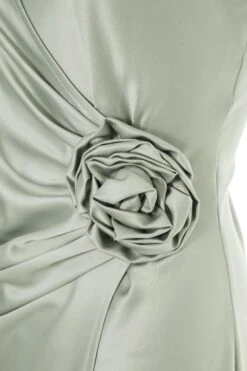 Sage Satin Wrap Floral Midi Dress 13 Sage Satin Wrap Floral Midi Dress -Princess Style Shop 00100036917 ZS