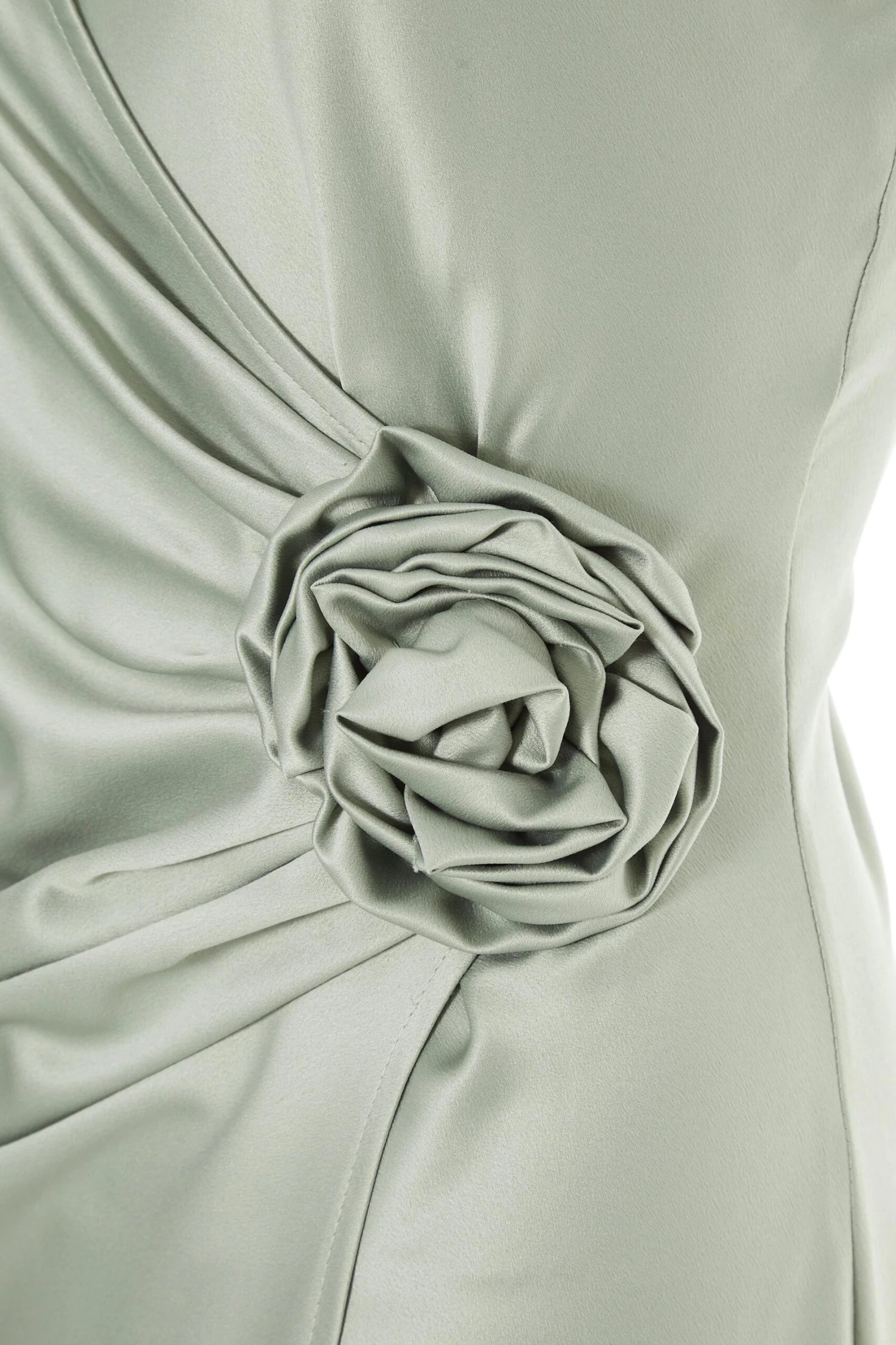 Sage Satin Wrap Floral Midi Dress 8 Sage Satin Wrap Floral Midi Dress - Image 6