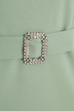 Sage Bardot Bodycon Midi Dress -Princess Style Shop 00100036943 ZS