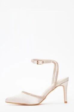 Champagne Satin Diamante Trim Courts