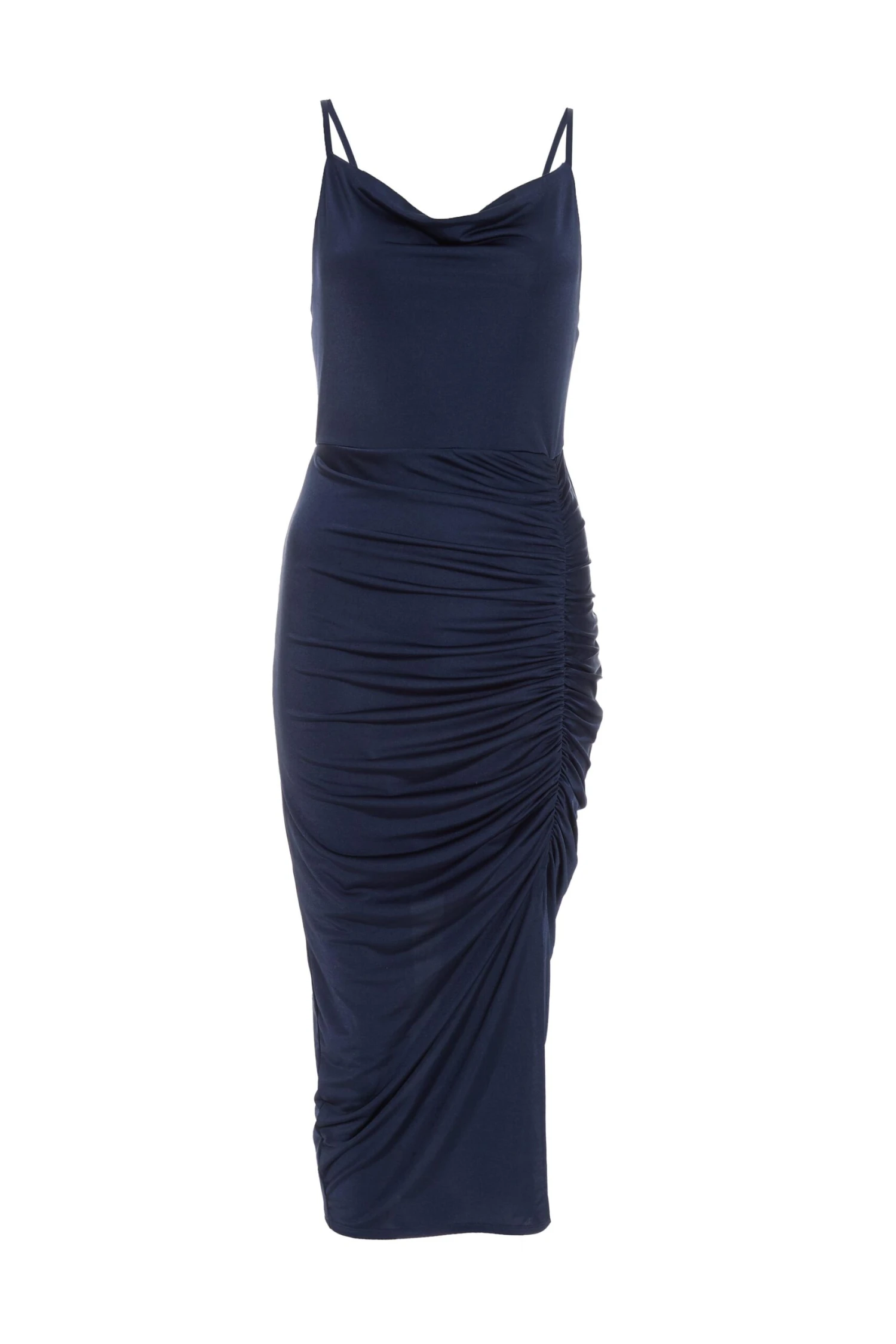 Navy Ruched Bodycon Midi Dress 3 Navy Ruched Bodycon Midi Dress