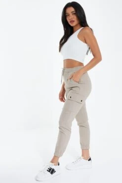 Stone Tie Cargo Trousers -Princess Style Shop 00100037021 XS