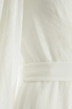 White Chiffon Crinkle Wrap Midi Dress -Princess Style Shop 00100037029 ZS