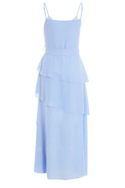 Blue Chiffon Frill Midiaxi Dress -Princess Style Shop 00100037042 ZB