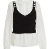 Black Two In One Knitted Vest Shirt -Princess Style Shop 00100037046 ZM