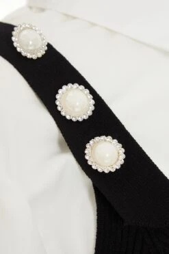 Black Two In One Knitted Vest Shirt -Princess Style Shop 00100037046 ZS