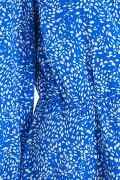 Blue Smudge Animal Print Peplum Top -Princess Style Shop 00100037067 ZS