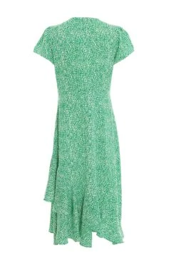 Green Polka Dot Frill Midi Dress -Princess Style Shop 00100037101 ZB