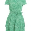 Green Polka Dot Wrap Mini Dress 1 Green Polka Dot Wrap Mini Dress -Princess Style Shop 00100037102 ZM