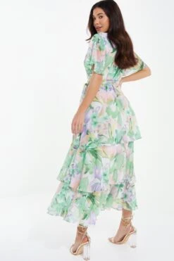 Multicoloured Tropical Print Midaxi Dress -Princess Style Shop 00100037130 XB