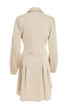 Stone Satin Button Shirt Mini Dress -Princess Style Shop 00100037131 ZB