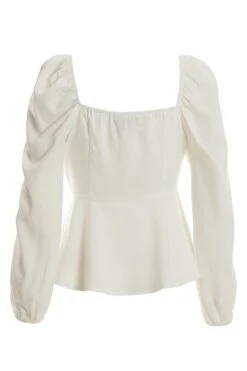 Cream Satin Ruched Top -Princess Style Shop 00100037133 ZB