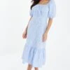 Light Blue Jacquard Midi Dress -Princess Style Shop 00100037171 XM