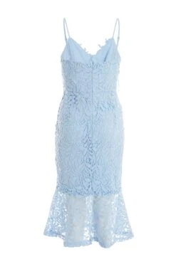 Light Blue Lace Fishtail Midi Dress -Princess Style Shop 00100037172 ZB