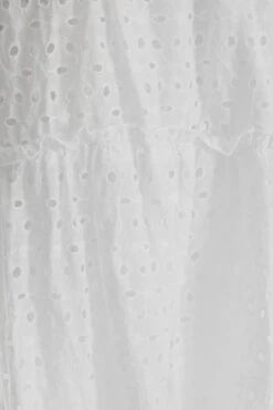 White Broderie Bardot Mini Dress -Princess Style Shop 00100037176 ZS