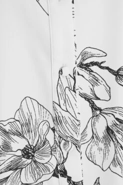 Cream Floral Long Sleeved Shirt -Princess Style Shop 00100037179 ZS