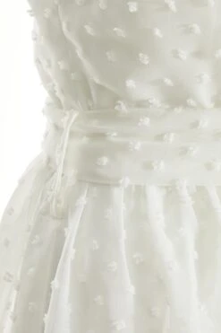 Cream Chiffon Dobby One Shoulder Mini Dress -Princess Style Shop 00100037210 ZS