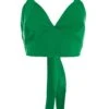 Green Satin Tie Back Crop Top -Princess Style Shop 00100037213 ZM