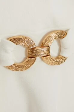 Cream Chiffon Buckle Peplum Top -Princess Style Shop 00100037224 ZS