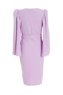 Lilac Cape Sleeve Midi Dress -Princess Style Shop 00100037292 ZB