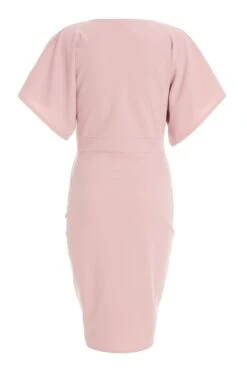Light Pink Buckle Wrap Midi Dress -Princess Style Shop 00100037309 ZB