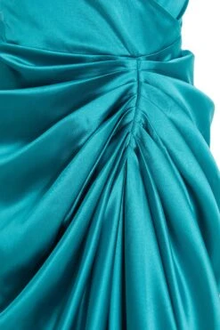 Aqua Wrap Ruched Midi Dress -Princess Style Shop 00100037312 ZS