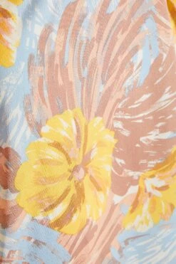 Multicoloured Satin Floral Asymmetric Midi Dress 13 Multicoloured Satin Floral Asymmetric Midi Dress -Princess Style Shop 00100037351 ZS