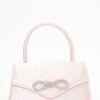 Pale Pink Satin Diamante Bow Mini Tote Bag -Princess Style Shop 00100037359 ZM